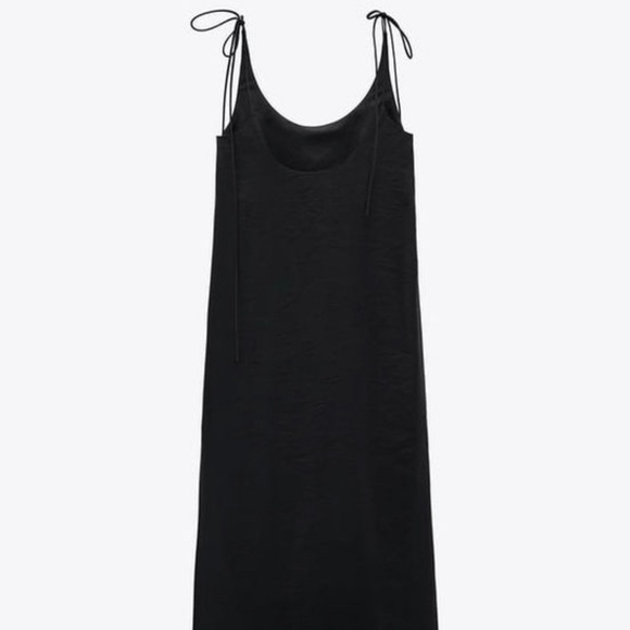 Zara Black Midi Dress small NWTs - Picture 5 of 9
